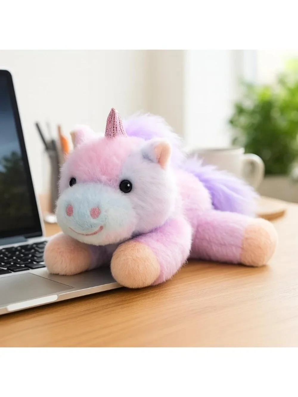 Purple Rainbow Unicorn Plush Stuffed Animal Cute Pocket Size Gift for Kids